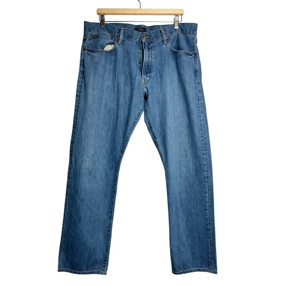Polo Ralph Lauren Men's Straight Leg Denim‎ Jeans Blue Medium Wash 36x32 Cotton